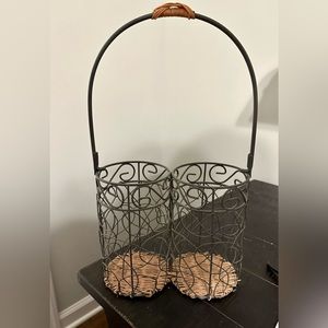 Faux Bamboo Wine Bottle Holder - Metal design